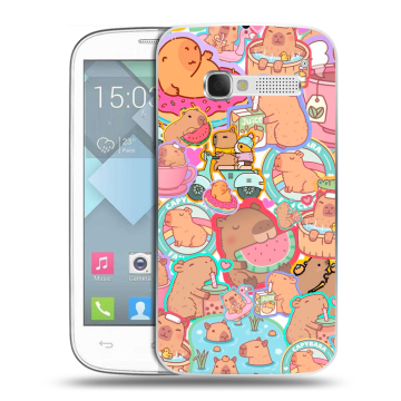Пластиковый чехол на Alcatel One Touch Pop C5 с принтом капибары Пластиковый чехол на Alcatel One Touch Pop C5 с принтом капибары