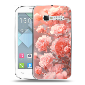 Пластиковый чехол на Alcatel One Touch Pop C5 с принтом Розы цветы