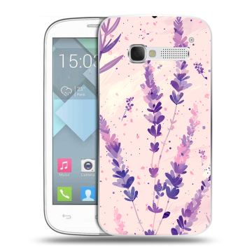 Пластиковый чехол на Alcatel One Touch Pop C5 с принтом цветы лаванда