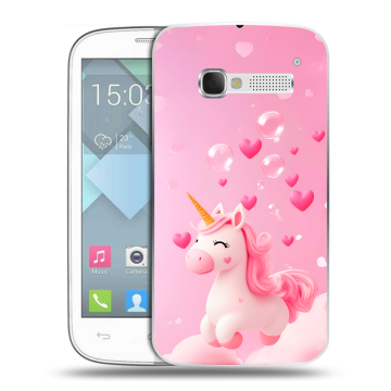 Пластиковый чехол на Alcatel One Touch Pop C5 с принтом Единорог Пластиковый чехол на Alcatel One Touch Pop C5 с принтом Единорог