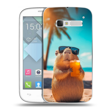 Пластиковый чехол на Alcatel One Touch Pop C5 с принтом Капибара Пластиковый чехол на Alcatel One Touch Pop C5 с принтом Капибара