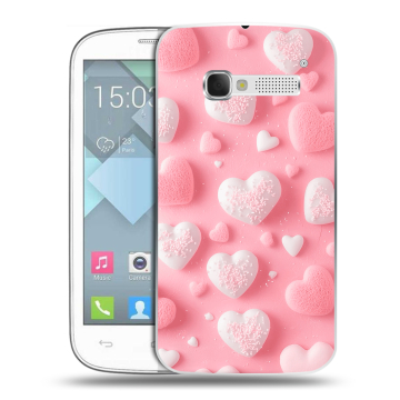 Пластиковый чехол на Alcatel One Touch Pop C5 с принтом Сердечки Пластиковый чехол на Alcatel One Touch Pop C5 с принтом Сердечки