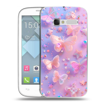 Пластиковый чехол на Alcatel One Touch Pop C5 с принтом Бабочки Пластиковый чехол на Alcatel One Touch Pop C5 с принтом Бабочки