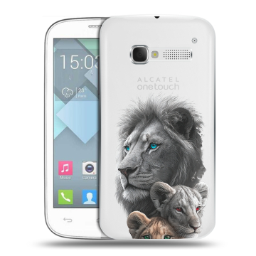 Пластиковый чехол на Alcatel One Touch Pop C5 с принтом Львы Пластиковый чехол на Alcatel One Touch Pop C5 с принтом Львы