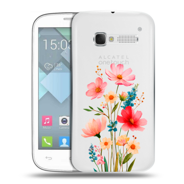 Пластиковый чехол на Alcatel One Touch Pop C5 с принтом Цветы Пластиковый чехол на Alcatel One Touch Pop C5 с принтом Цветы