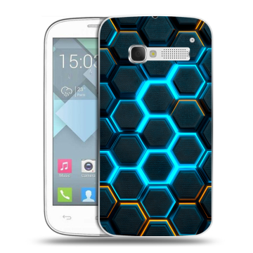 Пластиковый чехол на Alcatel One Touch Pop C5 с принтом Неоновые соты Пластиковый чехол на Alcatel One Touch Pop C5 с принтом Неоновые соты