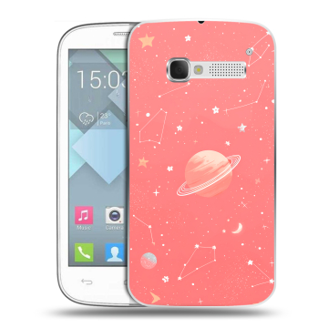 Пластиковый чехол на Alcatel One Touch Pop C5 с принтом Розовый космос Пластиковый чехол на Alcatel One Touch Pop C5 с принтом Розовый космос