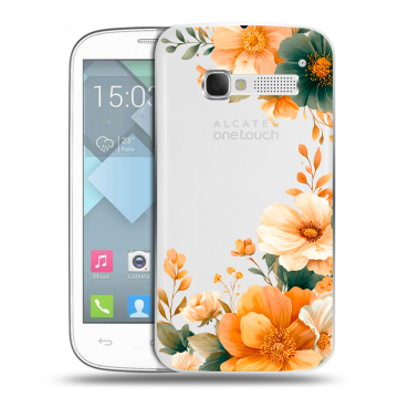 Пластиковый чехол на Alcatel One Touch Pop C5 с принтом Цветы принт Пластиковый чехол на Alcatel One Touch Pop C5 с принтом Цветы принт