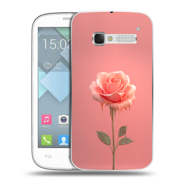 Пластиковый чехол на Alcatel One Touch Pop C5 с принтом Розовая роза Пластиковый чехол на Alcatel One Touch Pop C5 с принтом Розовая роза