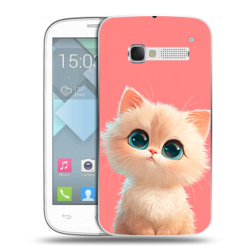 Пластиковый чехол на Alcatel One Touch Pop C5 с принтом Розовый котенок Пластиковый чехол на Alcatel One Touch Pop C5 с принтом Розовый котенок