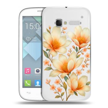 Пластиковый чехол на Alcatel One Touch Pop C5 с принтом Цветы Пластиковый чехол на Alcatel One Touch Pop C5 с принтом Цветы