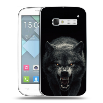 Пластиковый чехол на Alcatel One Touch Pop C5 с принтом Волк