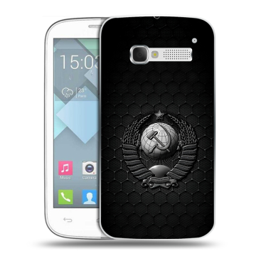 Пластиковый чехол на Alcatel One Touch Pop C5 с принтом Герб Флаг СССР Пластиковый чехол на Alcatel One Touch Pop C5 с принтом Герб Флаг СССР