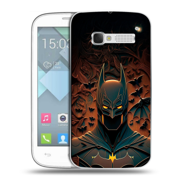 Пластиковый чехол на Alcatel One Touch Pop C5 с принтом Batman Бэтмен