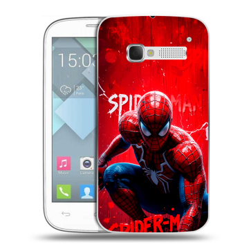 Пластиковый чехол на Alcatel One Touch Pop C5 с принтом Spiderman Человек паук Пластиковый чехол на Alcatel One Touch Pop C5 с принтом Spiderman Человек паук