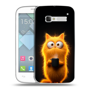 Пластиковый чехол на Alcatel One Touch Pop C5 с принтом Смешной кот Пластиковый чехол на Alcatel One Touch Pop C5 с принтом Смешной кот