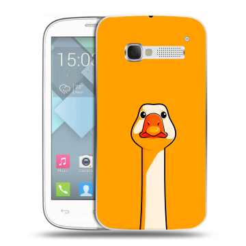 Пластиковый чехол на Alcatel One Touch Pop C5 с принтом Смешная утка