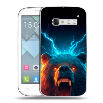 Пластиковый чехол на Alcatel One Touch Pop C5 с принтом Медведь
