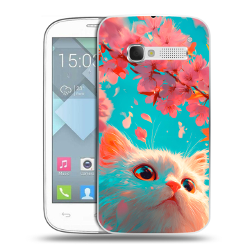 Пластиковый чехол на Alcatel One Touch Pop C5 с принтом Красивый кот