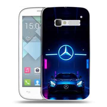 Пластиковый чехол на Alcatel One Touch Pop C5 с принтом Mercedes Мерседес