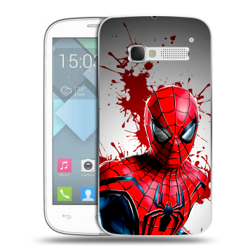 Пластиковый чехол на Alcatel One Touch Pop C5 с принтом Spiderman Человек паук Пластиковый чехол на Alcatel One Touch Pop C5 с принтом Spiderman Человек паук