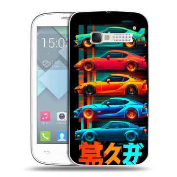 Пластиковый чехол на Alcatel One Touch Pop C5 с принтом машины тачки