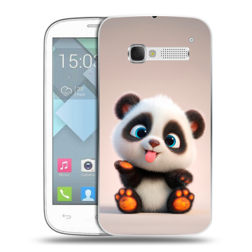 Пластиковый чехол на Alcatel One Touch Pop C5 с принтом милая панда Пластиковый чехол на Alcatel One Touch Pop C5 с принтом милая панда