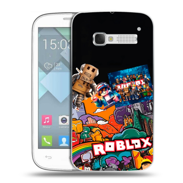 Пластиковый чехол на Alcatel One Touch Pop C5 с принтом Roblox Роблокс