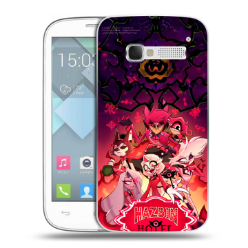 Пластиковый чехол на Alcatel One Touch Pop C5 с принтом Hazbin Hotel Отель Хазбин