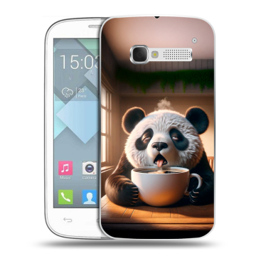 Пластиковый чехол на Alcatel One Touch Pop C5 с принтом смешная панда Пластиковый чехол на Alcatel One Touch Pop C5 с принтом смешная панда