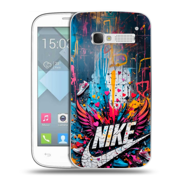 Пластиковый чехол на Alcatel One Touch Pop C5 с принтом Nike Найк Пластиковый чехол на Alcatel One Touch Pop C5 с принтом Nike Найк
