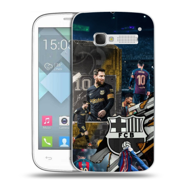 Пластиковый чехол на Alcatel One Touch Pop C5 с принтом Messi Barcelona