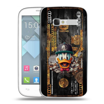 Пластиковый чехол на Alcatel One Touch Pop C5 с принтом Дональд Дак Доллар