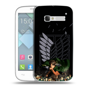 Пластиковый чехол на Alcatel One Touch Pop C5 с принтом Атака титанов