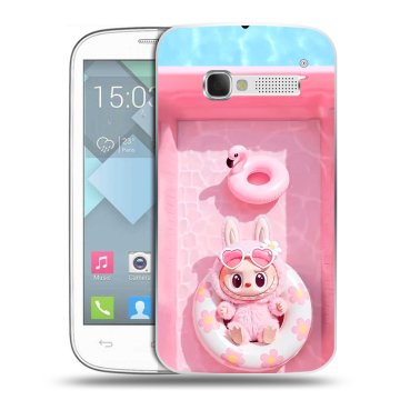 Пластиковый чехол на Alcatel One Touch Pop C5 с принтом Labubu Лабубу