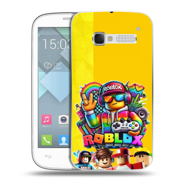 Пластиковый чехол на Alcatel One Touch Pop C5 с принтом Roblox Роблокс