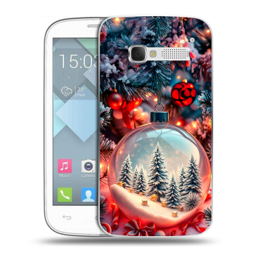 Пластиковый чехол на Alcatel One Touch Pop C5 с принтом Новый год