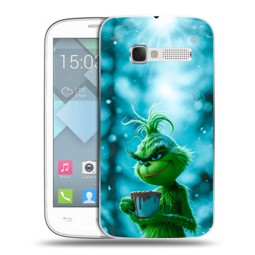 Пластиковый чехол на Alcatel One Touch Pop C5 с принтом Новый год гринч