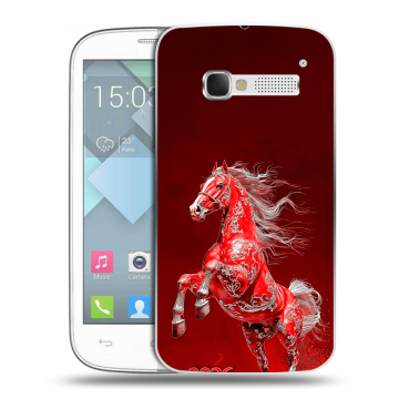 Пластиковый чехол на Alcatel One Touch Pop C5 с принтом Новый год