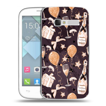 Пластиковый чехол на Alcatel One Touch Pop C5 с принтом Новый год