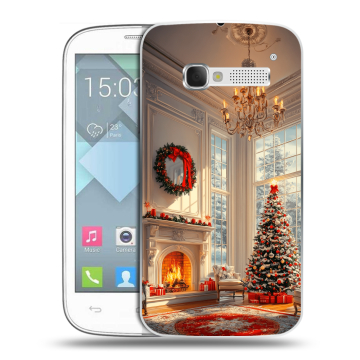 Пластиковый чехол на Alcatel One Touch Pop C5 с принтом Новый год