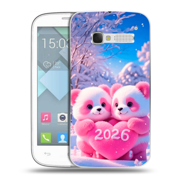 Пластиковый чехол на Alcatel One Touch Pop C5 с принтом Новый год
