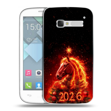 Пластиковый чехол на Alcatel One Touch Pop C5 с принтом Новый год