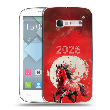 Пластиковый чехол на Alcatel One Touch Pop C5 с принтом Новый год