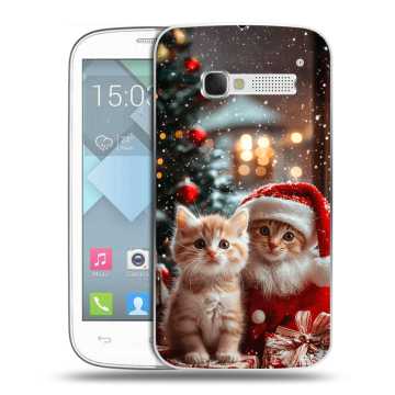 Пластиковый чехол на Alcatel One Touch Pop C5 с принтом Новый год