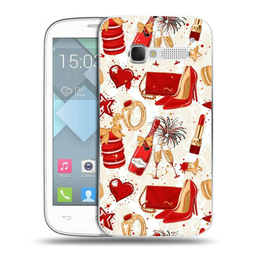 Пластиковый чехол на Alcatel One Touch Pop C5 с принтом Новый год