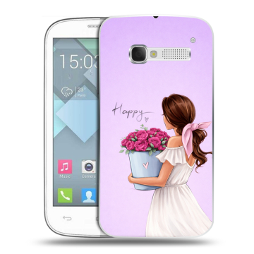 Пластиковый чехол на Alcatel One Touch Pop C5 с принтом женский Пластиковый чехол на Alcatel One Touch Pop C5 с принтом женский