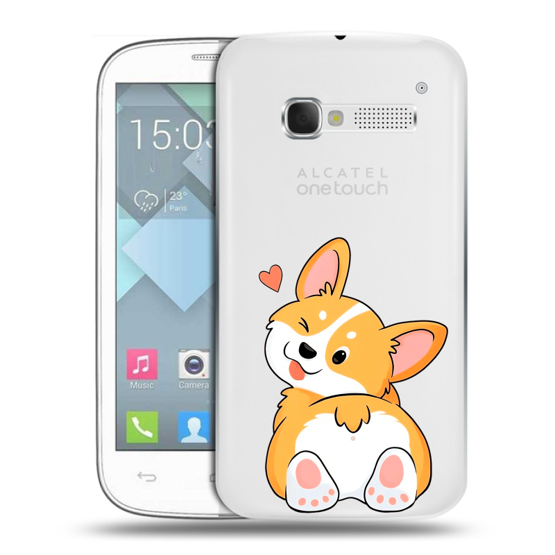 Пластиковый чехол на Alcatel One Touch Pop C5 с принтом Корги Пластиковый чехол на Alcatel One Touch Pop C5 с принтом Корги