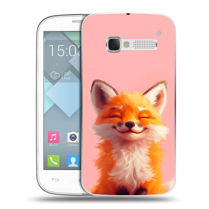 Пластиковый чехол на Alcatel One Touch Pop C5 с принтом милая лиса Пластиковый чехол на Alcatel One Touch Pop C5 с принтом милая лиса