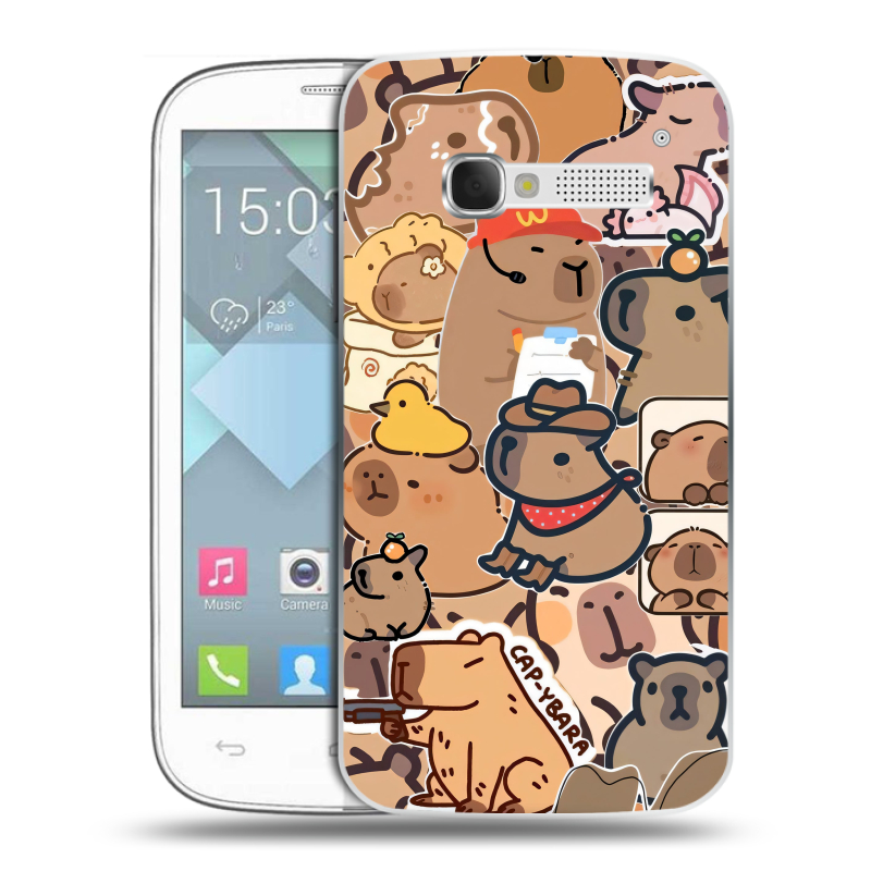 Пластиковый чехол на Alcatel One Touch Pop C5 с принтом капибара Пластиковый чехол на Alcatel One Touch Pop C5 с принтом капибара